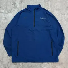U*へ様 NIKE　ハーフジッププルオーバージャケット　L　ブルー　無地　古着