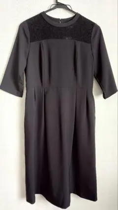 未使用・レディース七分袖ワンピース（ブラックフォーマル）Lサイズ