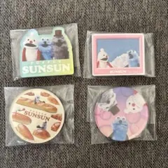 パペットスンスン　キャラマグネッツ　4個　パン　みんな　なかよし　ピンク