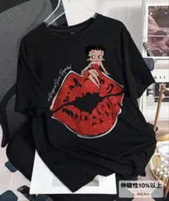 新品 未使用、Betty Boop(ベティブープ) 半袖Tシャツ、M、黒のサムネイル