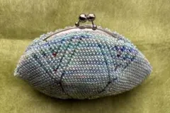ハンドメイド　ビーズ装飾がま口財布