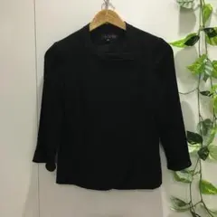 ユキトリイ ノーカラーフォーマルジャケット 黒 7AR S 礼服 冠婚葬祭のサムネイル