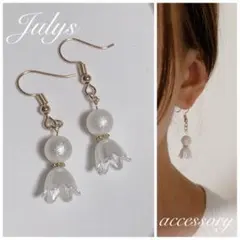 11.アンティークピアスイヤリングレトロ鈴蘭ホワイトコットンパール風シンプル