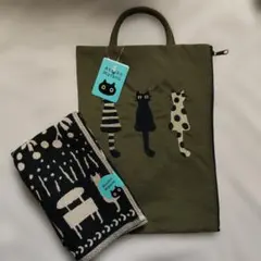 新品 マタノアツコ 猫 ポーチバッグ ガーゼハンカチのサムネイル