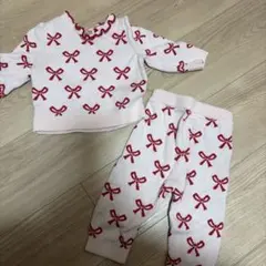 リボン柄 ベビーセットアップ 3-6ヶ月
