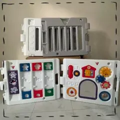 日本育児 ベビーサークル ミュージカルキッズランドDX Ⅱ ホワイトグレー 8枚