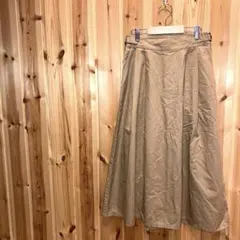 【レプシィム】スカート　フレア　膝丈　ベージュ系　綿100％　小さいサイズのサムネイル