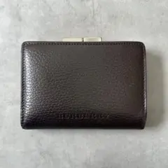 BURBERRY ペブルレザー　がま口　二つ折り財布　ノバチェック