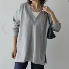 アメリカンホリック　Ｖネックサイドスリットロングプルオーバー　Ｌ