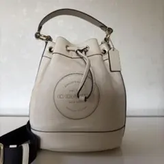 コーチ デンプシー ショルダーバッグ 巾着 2way レザー アイボリー