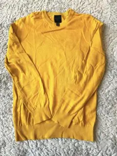 H&M イエロークルーネックニット S