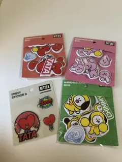 BT21 マシュマロシールなど4点セット
