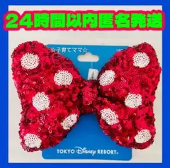 【でこぽん様専用】ディズニー　ヘアゴム　ミニー　あか　スパンコール&チャーム付き