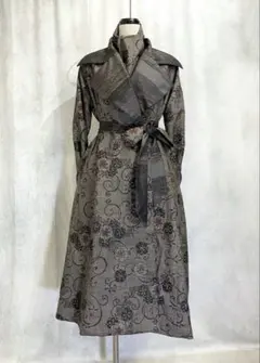 大島紬 大きな襟のリバーシブルコート