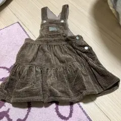 ブラウン コーデュロイ サロペットワンピース 100センチ美品
