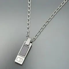 美品 クリスチャンディオール プレート ネックレス シルバー CDロゴ