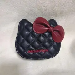 黒猫ポーチ キルティング加工 ショルダーにも、カバンのアクセントにも