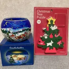 冬の風景キャンドルホルダーとパズルセット