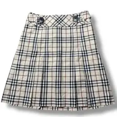 バーバリーブルーレーベル スカート ノバチェック ベルト ベージュ 38サイズ