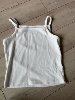 gu ホワイトリブ編みキャミソール S