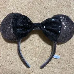 ディズニー カチューシャ ミニー スパンコール ピンク ブラック
