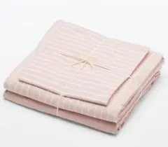 無印MUJI乾きやすい ベッド用 カバー3点セット S シングルサイズ用ピンク