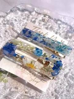 ドライフラワー レジン ヘアクリップ 2個セット