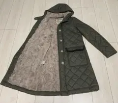 トラディショナルウェザーウェア　ロングコート　キルティング　ボアコート