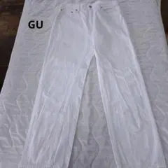 GU ストレートデニムパンツ 白　メンズ　コットン100 31