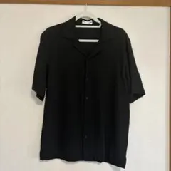 ZARA ザラ メンズ エンボス 半袖シャツ ブラック S 透け感 メッシュ風のサムネイル