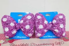 ミニー❤ヘアゴム❤スパンコール❤ピンク 2点♡ディズニー♡リボン❤ヘアポニー