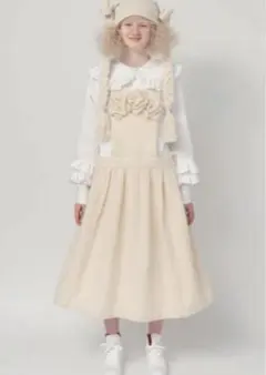 25FW コムデギャルソンガール オフホワイト縮絨ジャンパースカート ワンピース