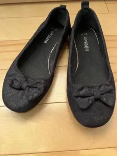 HIPOfant バレエシューズ フォーマル 黒 リボン 22.0cm 女の子