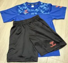 hummel サッカーウェアセット 青 黒