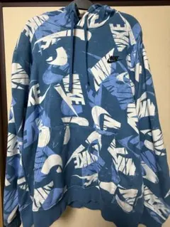 Nike フード付きパーカー 青/白