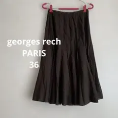 n古着 GEORGES RECH プリーツロング スカート ブラウン 36 ☺︎のサムネイル