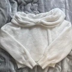 GRL リボンカラーフェザーニットトップス ホワイト フリーサイズ