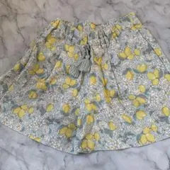 ブランシェス　レモン柄ハーフパンツ130 爽パン　パナマ織りショートパンツ