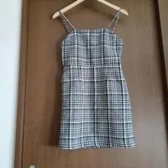 白黒チェック キャミワンピース サイズF