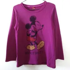 Disney ディズニー ミッキー スウェット トレーナー L 紫 手書き風