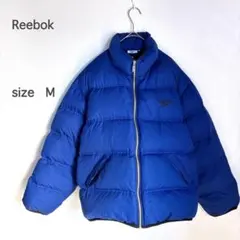 리복 다운 블루 M 로고 자수 아우터 캐주얼 심플 방한