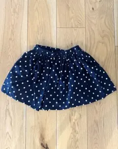GLOBALWORK ネイビー水玉フレアスカート 110cm