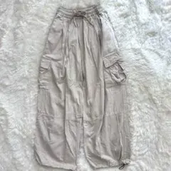 クティール カーゴパンツ Y2K 韓国 ワイド ベージュ M クロップド丈　綿