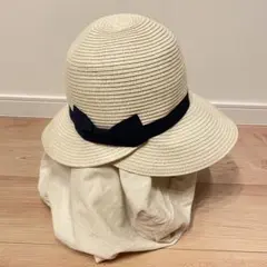 ハッシュアッシュ　hushush 帽子　リボン付き　つば広　ストローハット