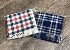 新品未使用　チェック柄タオルハンカチ2枚セット
