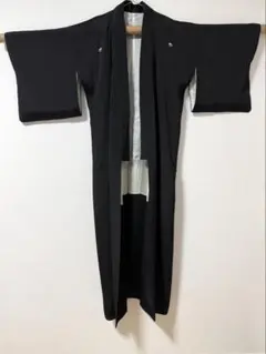 黒紋付 羽二重 正絹 五つ紋 袷 着物 礼装用 喪服 黒無地