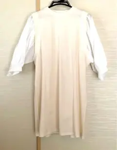 レイカズン チュニック ワンピース ミニワンピース 半袖 アイボリー