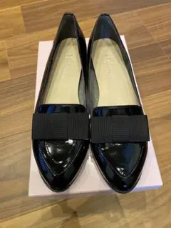 【美品】DIANA グログランリボンローファー エナメルブラック