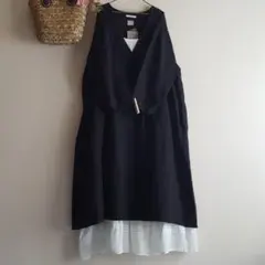 新品　SM2 TSUHARU☆アルファベット刺繍リネン前開きワンピース