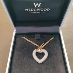 【ウエッジウッド】ハートネックレスオープンハート陶器　付属品あり